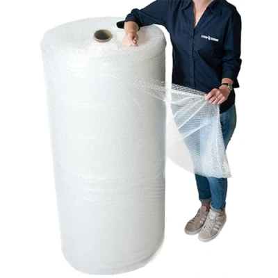 Image of 1 Meter Wide Packaging Roll of Large Bubble Wrap 1000mm x 50m Small Air Bubbles For Packing or Moving House