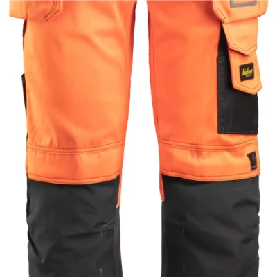 Image of Snickers High Vis Holster Pockets Trousers Class 2 Orange/Muted Black Waist 31&quot; Inside leg 32&quot;