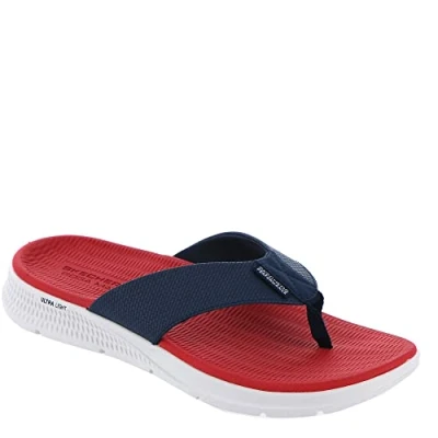 Image of Skechers Men&#039;s GO CONSISTENT Sandal SYNTHWAVE Flip Flop, NVRD, 7 UK