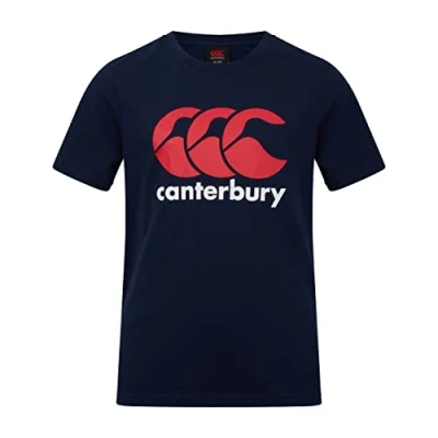 Image of Canterbury Boy&#039;s CCC Logo T shirt Comfortable Regular Fit Cotton Blend, Navy, Age 14 (XL)