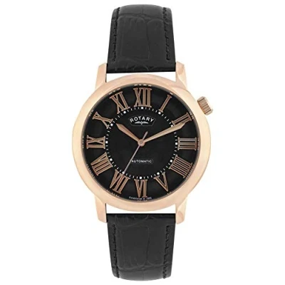 Image of Rotary Mens Analogue Classic Automatic Watch with Leather Strap GLE000012/10S