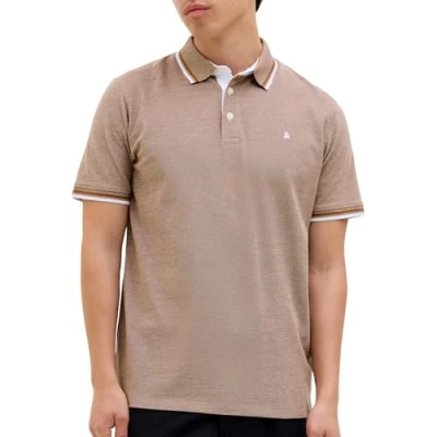 Image of JACK &amp; JONES Men&#039;s Jjepaulos Polo Ss Noos Shirt, Curry, XS