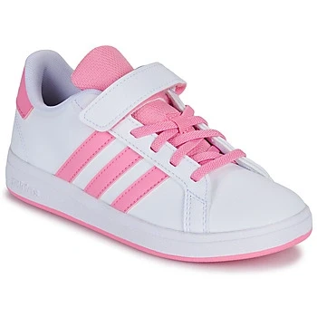 Image of adidas Unisex Kids Grand Court 2.0 Shoes Tennis Shoes, FTWR White Bliss Pink Core Black, 1.5 UK Child