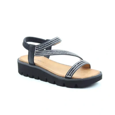 Image of Heavenly Feet Fresco Black Premium Sandals Size 5