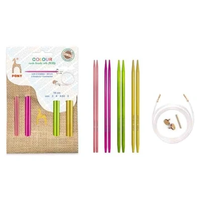 Image of Pony Colour Interch. knitting tips set Just Jute 14cm 1pc