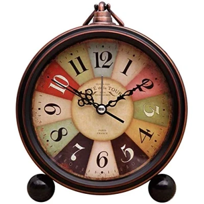 Image of qiuqiu Mantle Clock,desk Clock,bedside Alarm Clock,creative Desk Decoration Mute Clock Digital Clocks,15x13.5Cm Mantel Clocks for Living Room Bedroom Bedside Office