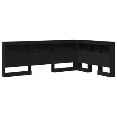 Image of vidaXL Storage Headboard with Shelf Black oak 120 cm Engineered wood