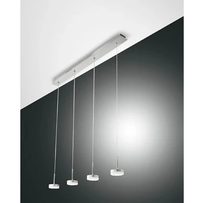 Image of Dunk LED Straight Bar Pendant Ceiling Light Brushed Aluminum Glass