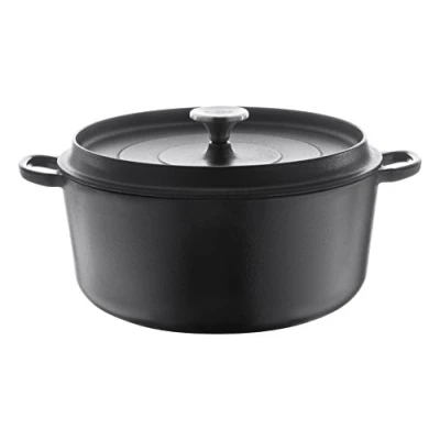 Image of Berndes 034143 Cast Iron Roasting Pan with Lid, 2.7 Litre, 20 cm Black