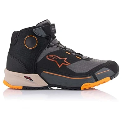 Image of Alpinestars CR X Drystar Riding Shoes (8) (BLACK/LIGHT BROWN/ORANGE), Black, 6 UK