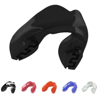 Image of SafeJawz Mouthguard for Braces, One Size Re mouldable Gum Shield with Case Boxing, MMA, Rugby, Martial Arts, Judo, Karate, Hockey and All Contact Sports (Black)