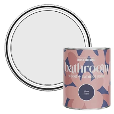 Image of Rust Oleum Grey Moisture Resistant Bathroom Wood and Cabinet Paint in Gloss Finish Monaco Mist 750ml