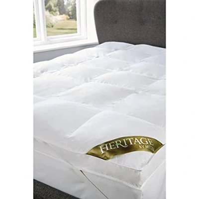Image of Mitre Comfort Duke Cotton Cambric Cover Filled Mattress Protector White Double. 135(W) x 190(L) cm