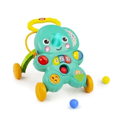 Image of Bright Starts Stroll &#039;N Roll 2 In 1 Ball Play Walker Elephant With Lights And Music, Unisex, 6 Months+