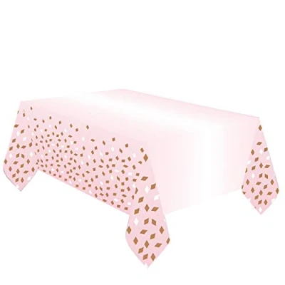 Image of Amscan 9906361 Tablecover Paper Rose Gold