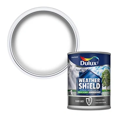 Image of Dulux Weather Shield Quick Dry Undercoat Paint, 750 ml Dark Grey