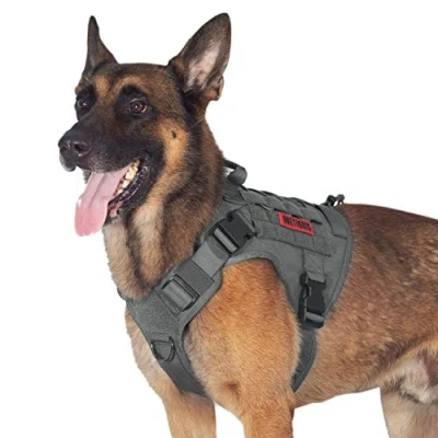 Image of Tactical Dog Harness, Full Body Harness with Handle Heavy Duty Vest for Hiking Training Outdoor Dogs(Black, Medium)…