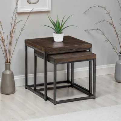 Image of Julian Bowen Brooklyn Nesting Lamp Tables, Dark Oak