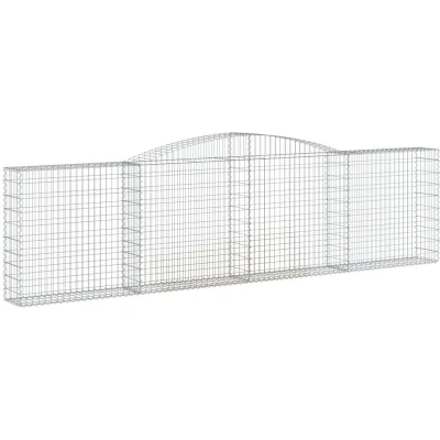 Image of Vidaxl Arched Gabion Baskets 25 pcs 400x30x100/120 cm Galvanised Iron