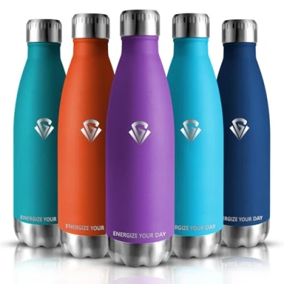 Image of Grsta Stainless Steel Water Bottle, 750 ml, Sports Leak Proof, Thermos Flask, BPA Free, Bottle for Sports, Fitness, Gy