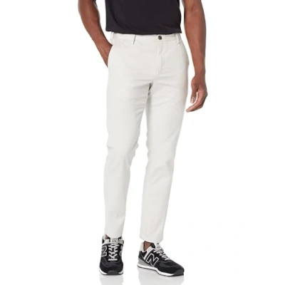 Image of Amazon Essentials Men&#039;s Slim Fit Wrinkle Resistant Flat Front Chino Trouser, Silver, 40W / 32L