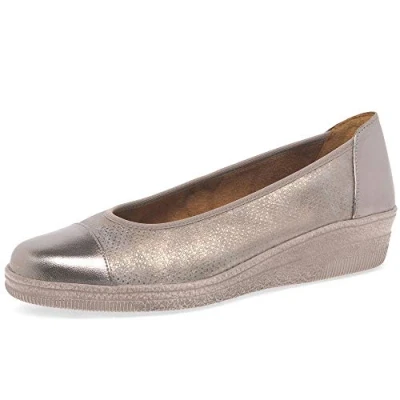 Image of Gabor Petunia Womens Patent Accent Low Heeled Pumps 5 UK Rame/Dot Print
