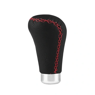 Image of Qiilu Wood Gear Shift Knob, Universal Knob Level Stick Head Shifter W/ 4 Adapters for Car Truck(Rojo)