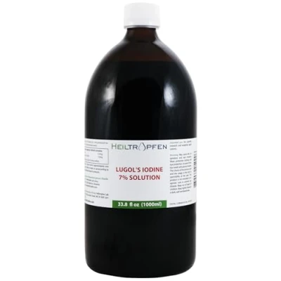 Image of 7% Lugols Iodine Solution 33.8 Fl Oz 1000 ml Supplement 21% Liquid Formulation Made with 7 Percent and 14% Potassium Iodide Heiltropfen®