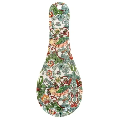 Image of The Leonardo Collection William Morris Strawberry Thief Spoon Rest Durable Kitchen for Spoons Tea Holder Kicthen &amp; Home Ideal Utensils Teaspoon Gift Women