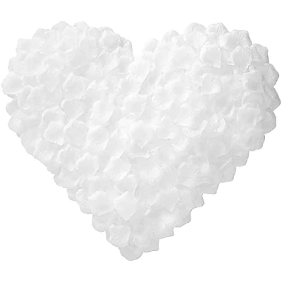 Image of SHATCHI 500pcs Snow White Silk Rose Petals Mother’S Day Wedding Confetti Anniversary Table Decorations Christening Flowers Scatter