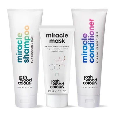 Image of Josh Wood Colour Care Bundle for Fine &amp; Fragile Hair Sulphate free, Body Boosting, Nourishing, protecting, 3 Bottles
