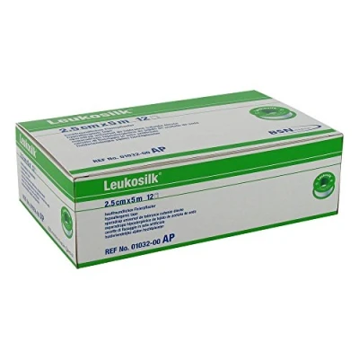 Image of BSN Leukosilk Tape for Sensitive Skin, 2.5cm x 5m, Pack of 12