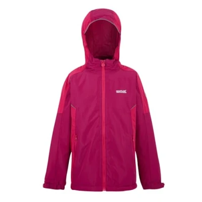 Image of Regatta Kids Lightweight Hurdle V Waterproof Jacket Berry Pink Potion, Size: 11 12 Years