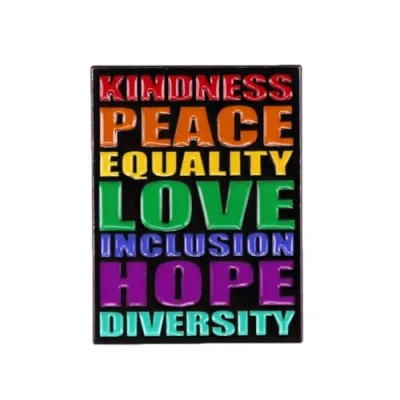 Image of haohaoyu Pride Enamel Pins Month Themed Events Costume Decorative Accessories Kindness Peace Equality Love Inclusion Hope Diversity Rainbow Brooch Badges Gay Lesbian Fashion Jewelry Gifts