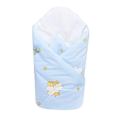 Image of Baby Swaddle Wrap Blanket/Newborn Cotton Swaddling Sleeping Bag 0 to 3 Months (Ladders Blue)