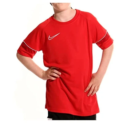 Image of Nike Boy&#039;s Dri FIT Academy 21 Short Sleeve Jersey, University Red/White/Gym Red/White, M