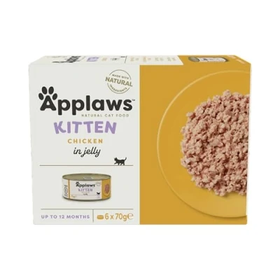Image of Applaws Natural Wet Kitten Food, Chicken Multipack in Jelly 70 g Tin 4 x (6 g) Tins