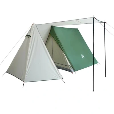 Image of vidaXL Camping Tent for 3 Persons Portable Frame Shelter with Water Resistant Rainfly, E Port, Green 185T Taffeta, Easy Setup