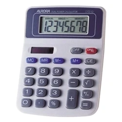 Image of Aurora DT210 8 Digit Desk Calculator White/Blue