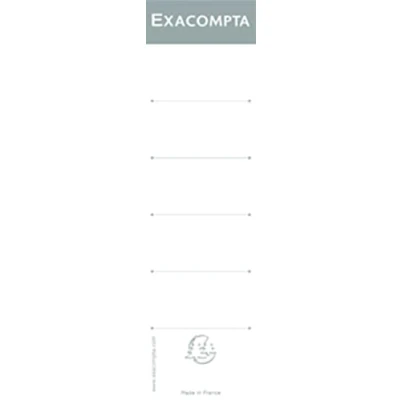 Image of Exacompta Ref 5378E Spine Labels For Lever Arch Files (Pack of 10) 185mm Height, Suitable With A 70mm Spine, Self Adhesive White