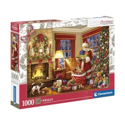 Image of Clementoni Jigsaw Puzzle Collection Santa&#039;s Visit 1000 Pieces For Adults 14 99 Years, Gift Men/Women, Made In Italy, 81497
