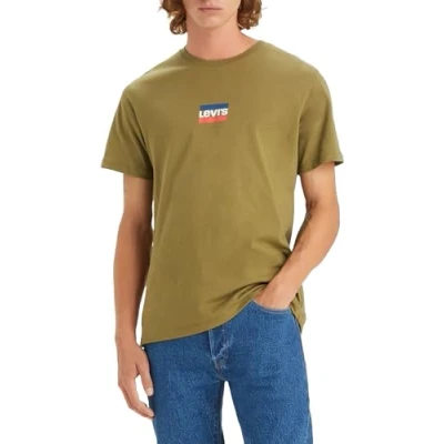 Image of Levi&#039;s Men&#039;s Graphic Crewneck Tee T Shirt, Mini Sportswear Martini Olive, L