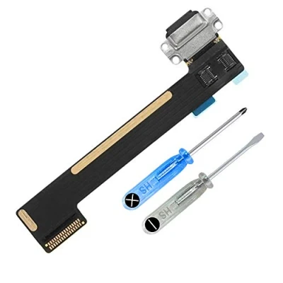 Image of MMOBIEL Dock Connector Compatible with iPad Mini 4 2015 Charging Port Flex Cable Headphone Port/Microphone/Antenna Replacement Incl. Screwdrivers Black