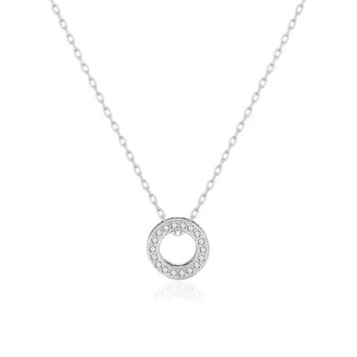 Image of Philip Jones Silver Plated Circle of Life Necklace Created with Zircondia® Crystals