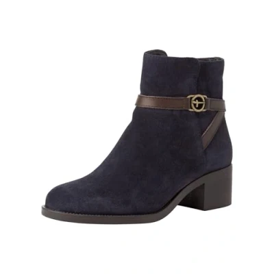 Image of Tamaris Women 1 25017 41 Heeled Ankle Boots, Navy Suede, 9 UK