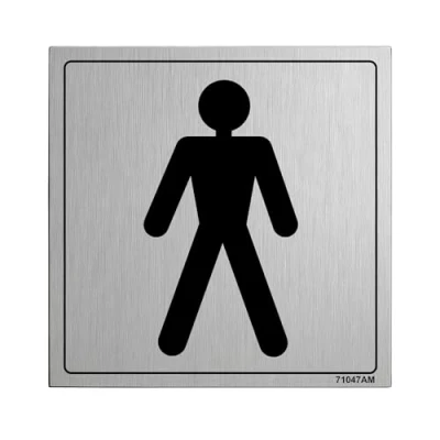 Image of V Safety General Door Gents Toilet Sign 150mm x Self Adhesive Alu Effect