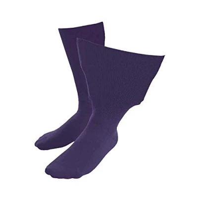 Image of SockShop Iomi Footnurse Mens &amp; Womens Unisex Extra Wide Soft Cotton Oedema Socks for Swollen Feet (4 7 UK (37 42 eur), Purple)
