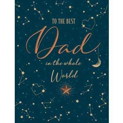 Image of Father&#039;s Day Card, to Best Dad in World 8 x 6 inches Piccadilly Greetings