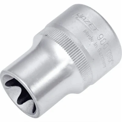 Image of 530046, ASE46804700000 Socket HAZET TORX 900 E18 Chrome Vanadium Steel Knurled