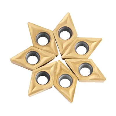 Image of Uxsiya 10pcs CNC Carbide Tips Inserts, Inserts Lathe Turning Tool With Plastic Box DCMT070204 US735 DCMT51.51